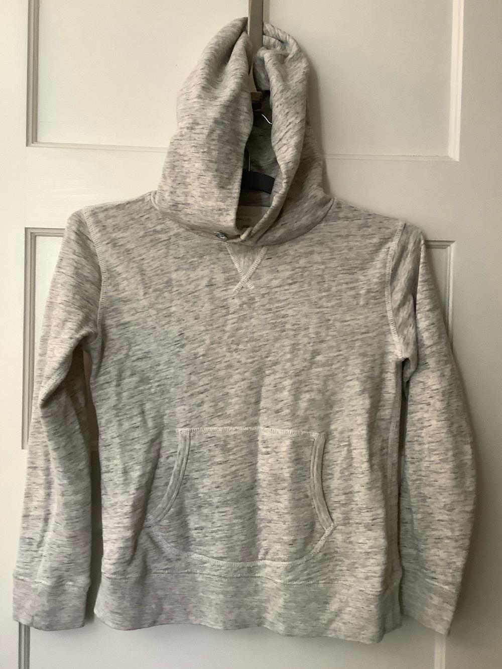 Crewcuts J Crew Boys Sz 12 Marled Gray Hoodie with front pocket Unisex